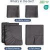 image400 Thread Count Cotton Sheet Set  King Size 100 Cotton Sheets  Easily Fits 8quot to 16quot Mattress  SilkySoft Wrinkle Free Breathable and Comfy  Deep Pockets ampamp Hotel Quality Bedding Set  Beige05  Dark Grey