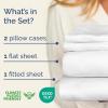 image400 Thread Count Cotton Sheet Set  King Size 100 Cotton Sheets  Easily Fits 8quot to 16quot Mattress  SilkySoft Wrinkle Free Breathable and Comfy  Deep Pockets ampamp Hotel Quality Bedding Set  Beige01  White
