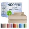image400 Thread Count Cotton Sheet Set  King Size 100 Cotton Sheets  Easily Fits 8quot to 16quot Mattress  SilkySoft Wrinkle Free Breathable and Comfy  Deep Pockets ampamp Hotel Quality Bedding Set  Beige07  Cream
