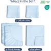 image400 Thread Count Cotton Sheet Set  King Size 100 Cotton Sheets  Easily Fits 8quot to 16quot Mattress  SilkySoft Wrinkle Free Breathable and Comfy  Deep Pockets ampamp Hotel Quality Bedding Set  Beige11  Baby Blue