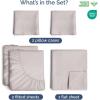 image400 Thread Count Cotton Sheet Set  King Size 100 Cotton Sheets  Easily Fits 8quot to 16quot Mattress  SilkySoft Wrinkle Free Breathable and Comfy  Deep Pockets ampamp Hotel Quality Bedding Set  Beige03  Light Grey
