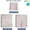 image400 Thread Count Cotton Sheet Set  King Size 100 Cotton Sheets  Easily Fits 8quot to 16quot Mattress  SilkySoft Wrinkle Free Breathable and Comfy  Deep Pockets ampamp Hotel Quality Bedding Set  Beige03  Light Grey