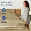 image400 Thread Count Cotton Sheet Set  Twin XL Size 100 Cotton Sheets  Easily Fits 8quot to 16quot Mattress  SilkySoft Wrinkle Free Breathable ampamp Comfy  Deep Pockets ampamp Hotel Quality Bedding Set  White09  Beige