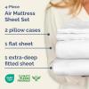 imageAir Mattress Sheet Set for Queen Size  4 Piece Breathable ampamp Cooling Sheets w Extra Deep Pockets  Fits Inflatable ampamp Blow Up Air Mattresses Up to 24 Inches Thick  Ultra Soft ampamp Wrinkle Free  White01  White