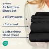 imageAir Mattress Sheet Set for Queen Size  4 Piece Breathable ampamp Cooling Sheets w Extra Deep Pockets  Fits Inflatable ampamp Blow Up Air Mattresses Up to 24 Inches Thick  Ultra Soft ampamp Wrinkle Free  White04  Black