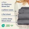 imageAir Mattress Sheet Set for Queen Size  4 Piece Breathable ampamp Cooling Sheets w Extra Deep Pockets  Fits Inflatable ampamp Blow Up Air Mattresses Up to 24 Inches Thick  Ultra Soft ampamp Wrinkle Free  White03  Dark Grey