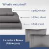 imageDark Grey 3Piece Sheet Set ampamp Pillowcase Bedding Bundle Twin XL Size  Bed Set Includes Complete Twin XL Sheet Set and 2 Twin XL Pillowcases  Hotel Luxury Cooling Sheets ampamp Pillowcase Bedding Set