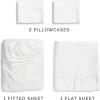 imageExtra Deep Pockets 400 Thread Count 100 Cotton 4 Piece Queen Size Bedding Sheet Set  Breathable ampamp Cooling  Hotel Luxury Bed Sheets Set  Extra Soft Wrinkle Free ampamp Comfy White Bedding Sheets Set01  White