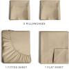 imageExtra Deep Pockets 400 Thread Count 100 Cotton 4 Piece Queen Size Bedding Sheet Set  Breathable ampamp Cooling  Hotel Luxury Bed Sheets Set  Extra Soft Wrinkle Free ampamp Comfy White Bedding Sheets Set04  Cream