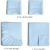 imageExtra Deep Pockets 400 Thread Count 100 Cotton 4 Piece Queen Size Bedding Sheet Set  Breathable ampamp Cooling  Hotel Luxury Bed Sheets Set  Extra Soft Wrinkle Free ampamp Comfy White Bedding Sheets Set06  Light Blue