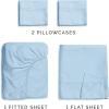imageExtra Deep Pockets 400 Thread Count 100 Cotton 4 Piece Queen Size Bedding Sheet Set  Breathable ampamp Cooling  Hotel Luxury Bed Sheets Set  Extra Soft Wrinkle Free ampamp Comfy White Bedding Sheets Set06  Light Blue