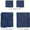imageExtra Deep Pockets 400 Thread Count 100 Cotton 4 Piece Queen Size Bedding Sheet Set  Breathable ampamp Cooling  Hotel Luxury Bed Sheets Set  Extra Soft Wrinkle Free ampamp Comfy White Bedding Sheets Set07  Navy Blue