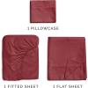 imageExtra Deep Pockets 400 Thread Count 100 Cotton 4 Piece Queen Size Bedding Sheet Set  Breathable ampamp Cooling  Hotel Luxury Bed Sheets Set  Extra Soft Wrinkle Free ampamp Comfy White Bedding Sheets Set08  Burgundy
