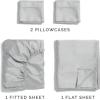 imageExtra Deep Pockets 400 Thread Count 100 Cotton 4 Piece Queen Size Bedding Sheet Set  Breathable ampamp Cooling  Hotel Luxury Bed Sheets Set  Extra Soft Wrinkle Free ampamp Comfy White Bedding Sheets Set02  Light Grey