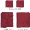 imageExtra Deep Pockets 400 Thread Count 100 Cotton 4 Piece Queen Size Bedding Sheet Set  Breathable ampamp Cooling  Hotel Luxury Bed Sheets Set  Extra Soft Wrinkle Free ampamp Comfy White Bedding Sheets Set08  Burgundy