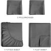 imageExtra Deep Pockets 400 Thread Count 100 Cotton 4 Piece Queen Size Bedding Sheet Set  Breathable ampamp Cooling  Hotel Luxury Bed Sheets Set  Extra Soft Wrinkle Free ampamp Comfy White Bedding Sheets Set03  Dark Grey