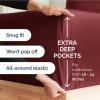 imageExtra Deep Twin 400 Thread Count Cotton Fitted Sheet  Hotel Luxury Single Fitted Sheet Only  Easily Fits 18quot to 24quot Mattress  Soft Wrinkle Free ampamp Breathable ampamp Comfy Extra Deep Pockets Light Grey08  Burgundy