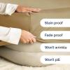imageExtra Deep Twin 400 Thread Count Cotton Fitted Sheet  Hotel Luxury Single Fitted Sheet Only  Easily Fits 18quot to 24quot Mattress  Soft Wrinkle Free ampamp Breathable ampamp Comfy Extra Deep Pockets Light Grey05  Beige
