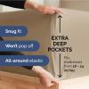 imageExtra Deep Twin 400 Thread Count Cotton Fitted Sheet  Hotel Luxury Single Fitted Sheet Only  Easily Fits 18quot to 24quot Mattress  Soft Wrinkle Free ampamp Breathable ampamp Comfy Extra Deep Pockets Light Grey04  Cream
