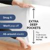 imageExtra Deep Twin 400 Thread Count Cotton Fitted Sheet  Hotel Luxury Single Fitted Sheet Only  Easily Fits 18quot to 24quot Mattress  Soft Wrinkle Free ampamp Breathable ampamp Comfy Extra Deep Pockets Light Grey01  White