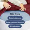 imageExtra Deep Twin 400 Thread Count Cotton Fitted Sheet  Hotel Luxury Single Fitted Sheet Only  Easily Fits 18quot to 24quot Mattress  Soft Wrinkle Free ampamp Breathable ampamp Comfy Extra Deep Pockets Light Grey08  Burgundy