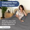 imageFull Comforter Set  3 Piece Bed Set for All Seasons  1 Soft Quilted Comforter w Corner Tabs ampamp 2 Pillow Shams  Comfy Cozy ampamp Breathable  Premium Down Duvet Insert  OekoTEX  Full Size Dark GreyDark Grey