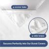 imageFull Comforter Set  3 Piece Bed Set for All Seasons  1 Soft Quilted Comforter w Corner Tabs ampamp 2 Pillow Shams  Comfy Cozy ampamp Breathable  Premium Down Duvet Insert  OekoTEX  Full Size Dark GreyWhite