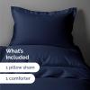 imageFull Comforter Set  3 Piece Bed Set for All Seasons  1 Soft Quilted Comforter w Corner Tabs ampamp 2 Pillow Shams  Comfy Cozy ampamp Breathable  Premium Down Duvet Insert  OekoTEX  Full Size Dark GreyNavy Blue