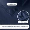 imageFull Comforter Set  3 Piece Bed Set for All Seasons  1 Soft Quilted Comforter w Corner Tabs ampamp 2 Pillow Shams  Comfy Cozy ampamp Breathable  Premium Down Duvet Insert  OekoTEX  Full Size Dark GreyNavy Blue