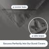 imageFull Comforter Set  3 Piece Bed Set for All Seasons  1 Soft Quilted Comforter w Corner Tabs ampamp 2 Pillow Shams  Comfy Cozy ampamp Breathable  Premium Down Duvet Insert  OekoTEX  Full Size Dark GreyDark Grey