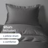 imageFull Comforter Set  3 Piece Bed Set for All Seasons  1 Soft Quilted Comforter w Corner Tabs ampamp 2 Pillow Shams  Comfy Cozy ampamp Breathable  Premium Down Duvet Insert  OekoTEX  Full Size Dark GreyDark Grey