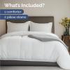 imageFull Comforter Set  3 Piece Bed Set for All Seasons  1 Soft Quilted Comforter w Corner Tabs ampamp 2 Pillow Shams  Comfy Cozy ampamp Breathable  Premium Down Duvet Insert  OekoTEX  Full Size Dark GreyWhite