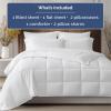 imageFull Comforter Set  7 Piece Bed in a Bag Queen Size Bed Set  Down Alternative Comforter Flat Sheet Fitted Sheet Pillowcases ampamp Shams for All Seasons  Ultra Soft Comfy ampamp Breathable  Navy Blue01  White