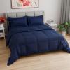 imageFull Comforter Set  7 Piece Bed in a Bag Queen Size Bed Set  Down Alternative Comforter Flat Sheet Fitted Sheet Pillowcases ampamp Shams for All Seasons  Ultra Soft Comfy ampamp Breathable  Navy Blue03  Navy Blue