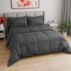 imageFull Comforter Set  7 Piece Bed in a Bag Queen Size Bed Set  Down Alternative Comforter Flat Sheet Fitted Sheet Pillowcases ampamp Shams for All Seasons  Ultra Soft Comfy ampamp Breathable  Navy Blue02  Dark Grey