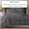 imageFull Comforter Set  7 Piece Bed in a Bag Queen Size Bed Set  Down Alternative Comforter Flat Sheet Fitted Sheet Pillowcases ampamp Shams for All Seasons  Ultra Soft Comfy ampamp Breathable  Navy Blue02  Dark Grey
