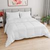 imageFull Comforter Set  7 Piece Bed in a Bag Queen Size Bed Set  Down Alternative Comforter Flat Sheet Fitted Sheet Pillowcases ampamp Shams for All Seasons  Ultra Soft Comfy ampamp Breathable  Navy Blue01  White