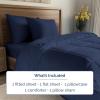 imageFull Comforter Set  7 Piece Bed in a Bag Queen Size Bed Set  Down Alternative Comforter Flat Sheet Fitted Sheet Pillowcases ampamp Shams for All Seasons  Ultra Soft Comfy ampamp Breathable  Navy Blue03  Navy Blue