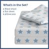 imageKids Baseball Queen 4 Piece Sheet Set  Boys Girls Teens Toddler  Easy Fit Deep Pockets  Breathable Hotel Quality Bedding Sheets  Machine Washable  Wrinkle Free  Cute Cozy Soft  CGK Linens05  Blue Stars