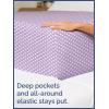 imageKids Baseball Queen 4 Piece Sheet Set  Boys Girls Teens Toddler  Easy Fit Deep Pockets  Breathable Hotel Quality Bedding Sheets  Machine Washable  Wrinkle Free  Cute Cozy Soft  CGK Linens07  Purple Dots