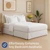 imagePleated Bed Skirt Queen Size  3 Sided Pleated Bed Skirt Queen  UltraSoft Easy Fit with 12 Inch Tailored Drop  Hotel Quality Wrinkle Free ampamp Fade Resistant  for Women Men Kids ampamp Teens  White