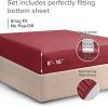 imageQueen 400 Thread Count Cotton Fitted Sheet  Hotel Quality 100 Cotton  Soft ampamp Wrinkle Free  Deep Pockets  Fits Mattress Perfectly with No PopOff Elastic  One Fitted Bottom Sheet Only  Burgundy15  Burgundy