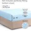 imageQueen 400 Thread Count Cotton Fitted Sheet  Hotel Quality 100 Cotton  Soft ampamp Wrinkle Free  Deep Pockets  Fits Mattress Perfectly with No PopOff Elastic  One Fitted Bottom Sheet Only  Burgundy11  Baby Blue