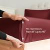 imageQueen 400 Thread Count Cotton Fitted Sheet  Hotel Quality 100 Cotton  Soft ampamp Wrinkle Free  Deep Pockets  Fits Mattress Perfectly with No PopOff Elastic  One Fitted Bottom Sheet Only  Burgundy15  Burgundy