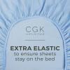 imageQueen 400 Thread Count Cotton Fitted Sheet  Hotel Quality 100 Cotton  Soft ampamp Wrinkle Free  Deep Pockets  Fits Mattress Perfectly with No PopOff Elastic  One Fitted Bottom Sheet Only  Burgundy11  Baby Blue
