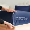 imageQueen 400 Thread Count Cotton Fitted Sheet  Hotel Quality 100 Cotton  Soft ampamp Wrinkle Free  Deep Pockets  Fits Mattress Perfectly with No PopOff Elastic  One Fitted Bottom Sheet Only  Burgundy13  Navy Blue