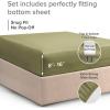 imageQueen 400 Thread Count Cotton Fitted Sheet  Hotel Quality 100 Cotton  Soft ampamp Wrinkle Free  Deep Pockets  Fits Mattress Perfectly with No PopOff Elastic  One Fitted Bottom Sheet Only  Burgundy17  Sage Green