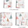 imageQueen Christmas Buffalo Plaid BampampW Sheet Set  Holiday Xmas Pattern Bedding Set  Deep Pockets  Snug Fit  4 Piece  Wrinkle Free  Comfy Festive Winter  Holiday Sheets for Women Men Kids ampamp TeensChristmas Tree 2