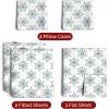 imageQueen Christmas Buffalo Plaid BampampW Sheet Set  Holiday Xmas Pattern Bedding Set  Deep Pockets  Snug Fit  4 Piece  Wrinkle Free  Comfy Festive Winter  Holiday Sheets for Women Men Kids ampamp Teens18  Gray Snowflakes