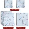 imageQueen Christmas Buffalo Plaid BampampW Sheet Set  Holiday Xmas Pattern Bedding Set  Deep Pockets  Snug Fit  4 Piece  Wrinkle Free  Comfy Festive Winter  Holiday Sheets for Women Men Kids ampamp Teens21  Snowy Bluebirds